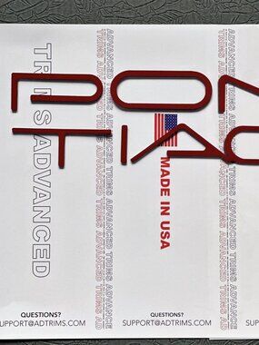 Pontiac FireBird/Trans Am 1993-2002 Rear Bumper ABS Letters Inserts Red